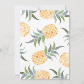 Tropische Waterverf Pineapple Summer Beach Weddens Kaart (Achterkant)