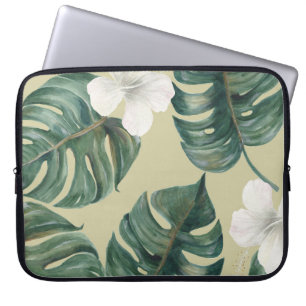 Tropische waterverf planten: naadloos patroon. laptop sleeve