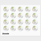 Tropische Waterverf Prettige feestdagen Ronde Sticker (Vel)