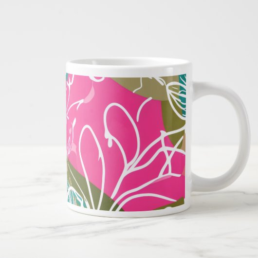 Tropische Waterverf Protea Flower Grote Koffiekop (Rechts)