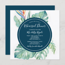 Tropische Waterverf repetitie diner uitnodiging