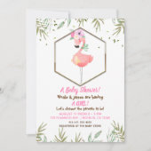 Tropische Waterverf Roze Flamingo Baby shower Kaart (Voorkant)