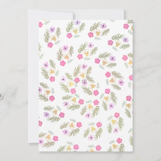 Tropische Waterverf Roze Flamingo Baby shower Kaart (Achterkant)