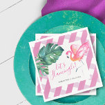 Tropische Waterverf Roze Flamingo Napkins Servet<br><div class="desc">Deze luiers zijn ontworpen om aan te sluiten bij mijn tropische en gingham print collectie en voorzien van jouw naam dat geflankeerd wordt door een grens van roze flamingo lush monstera palm leaf greenery in waterverf tinten en groen over een roze gingham patroon. Een leuke en unieke keuze voor Florida...</div>