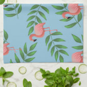Tropische Waterverf Roze Flamingo Theedoek (Gevouwen)