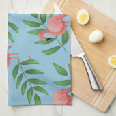 Tropische Waterverf Roze Flamingo Theedoek (Quarter Fold)