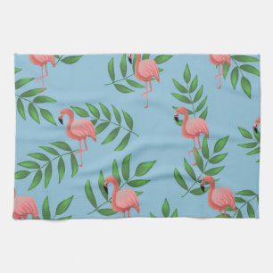 Tropische Waterverf Roze Flamingo Theedoek