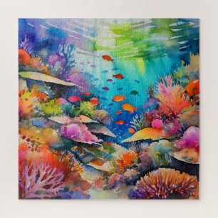 tropische waterverf scène puzzel
