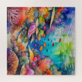 tropische waterverf scène puzzel legpuzzel (Horizontaal)