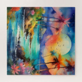 tropische waterverf scène puzzel legpuzzel (Horizontaal)