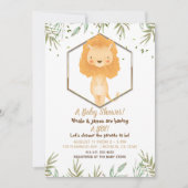 Tropische Waterverf Schattige Lion Boys Baby showe Kaart (Voorkant)