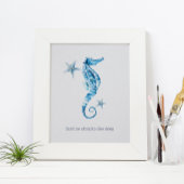 Tropische Waterverf Seahorse Motivatie Poster