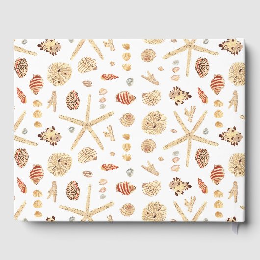 Tropische Waterverf Seashells Weddenschap Gastenboek (Achterkant)