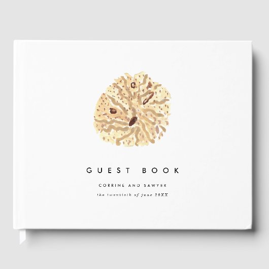 Tropische Waterverf Seashells Weddenschap Gastenboek (Voorkant)