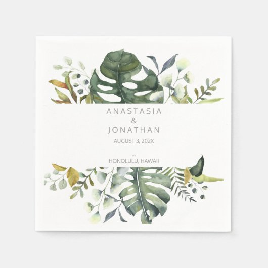 Tropische Waterverf Servet (Voorkant)