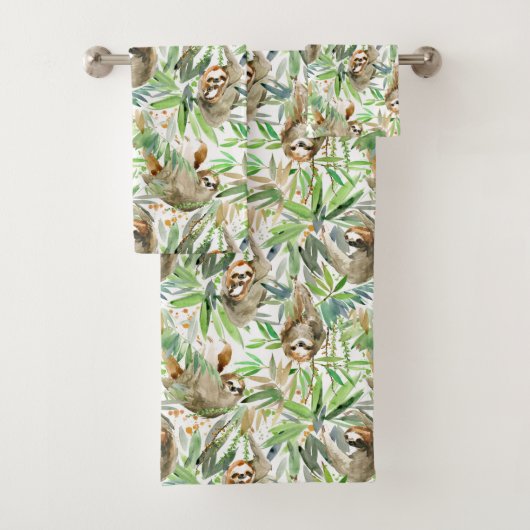 Tropische Waterverf Slotpatroon Bad Handdoek (Insitu)