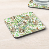 Tropische Waterverf Slotpatroon Bier Onderzetter (Linkerzijde)