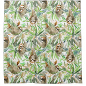 Tropische Waterverf Slotpatroon Douchegordijn (Voorkant)