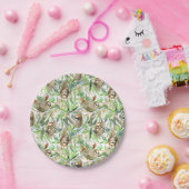 Tropische Waterverf Slotpatroon Papieren Bordje (Feest)