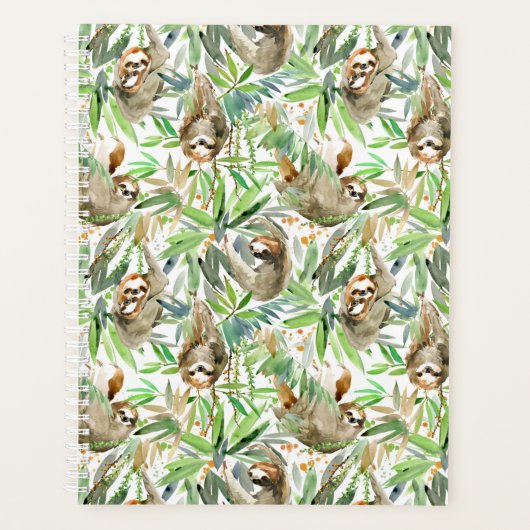 Tropische Waterverf Slotpatroon Planner (Voorkant)