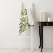 Tropische Waterverf Slotpatroon Sherpa Deken (In situ)