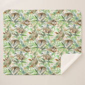 Tropische Waterverf Slotpatroon Sherpa Deken (Voorkant (horizontaal))