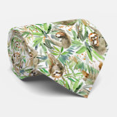 Tropische Waterverf Slotpatroon Stropdas (Opgerold)
