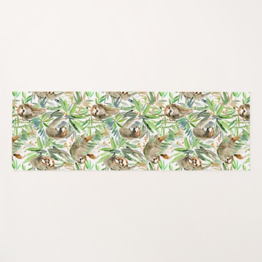 Tropische Waterverf Slotpatroon Yogamat (Voorkant (horizontaal))