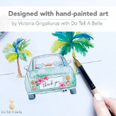 Tropische Waterverf Stationery Palmbomen Auto Notitieblok