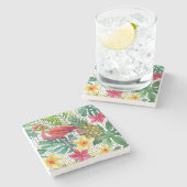 Tropische Waterverf Stenen Onderzetter (Zijkant)