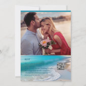 Tropische Waterverf Strand oceaan Save the date Kaart (Achterkant)