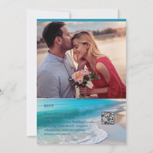 Tropische Waterverf Strand oceaan Save the date Kaart (Achterkant)