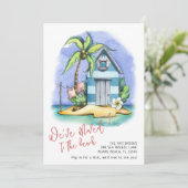 Tropische Waterverf Strand Verhuisbericht Aankondiging (Staand voorkant)