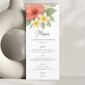 Tropische Waterverf Strand Wedding Menu