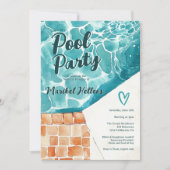 Tropische Waterverf Sweet 16 Pool Party Verjaardag Kaart (Voorkant)