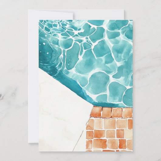 Tropische Waterverf Sweet 16 Pool Party Verjaardag Kaart (Achterkant)