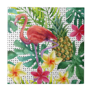 Tropische Waterverf Tegeltje