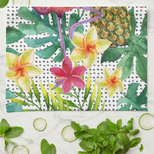 Tropische Waterverf Theedoek (Gevouwen)