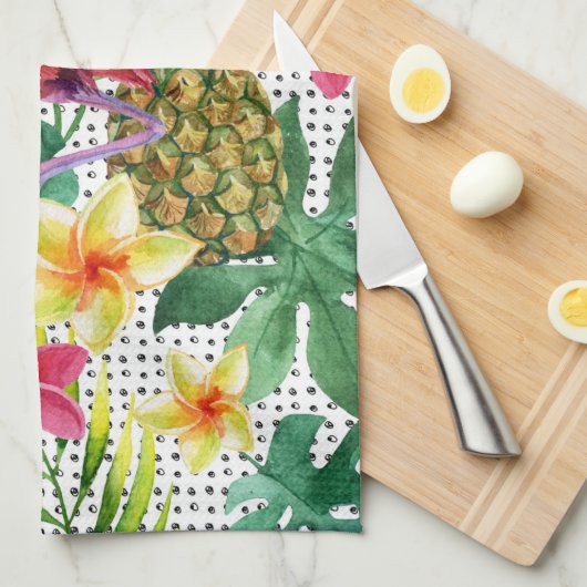 Tropische Waterverf Theedoek (Quarter Fold)