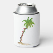 Tropische Waterverf Tropische vakantiepalm Blikjeskoeler (Blikje Achterkant)