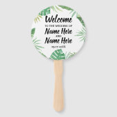 Tropische Waterverf Trouwprogramma Hand Fan Handwaaier (Voorkant)