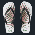 Tropische Waterverf van Cute Pink Palms Personalis Teenslippers<br><div class="desc">De Teenslippers van de Tropische Waterverf van Cute Pink Palms hebben een Caraïbisch gebied met de Tropische Roze Waterverf Palmboombladeren. Pas Teenslippers aan je voeten aan. Pas het aan met jouw naam of voor die speciale persoon in je leven. Afbeelding Hawaii, Maagdeneilanden of een ander Caribische eiland, ontspannen en genieten...</div>