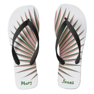 Tropische Waterverf van Cute Pink Palms Personalis Teenslippers