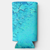 Tropische Waterverf van de Cute Blue Ocean Summer  Seltzer Blikjeskoeler (Achterkant)