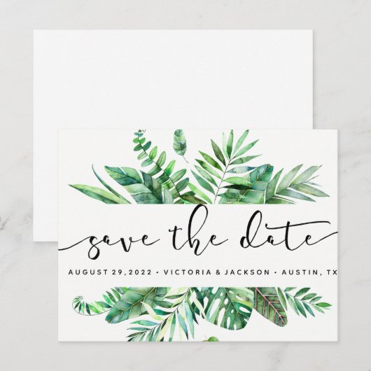 Tropische Waterverf van de klasse met uitzondering Aankondigingskaart (Voorkant / Achterkant)