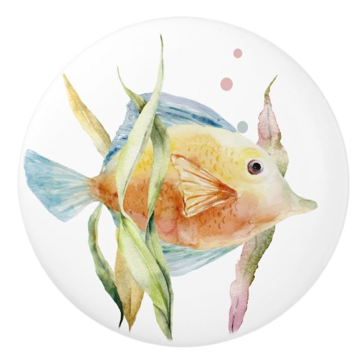 TROPISCHE WATERVERF VAN DE KLEURSTOF, NAAR KERAMISCHE KNOP (Voorkant)