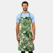 Tropische Waterverf van de olievlek laat cirkelmon Schort (Gedragen)