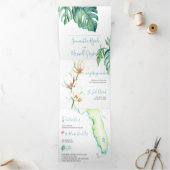 Tropische Waterverf van Florida Magnolia Drieluik Uitnodiging (Binnen)