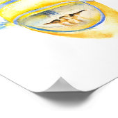 Tropische Waterverf van het strand Poster (Hoek)