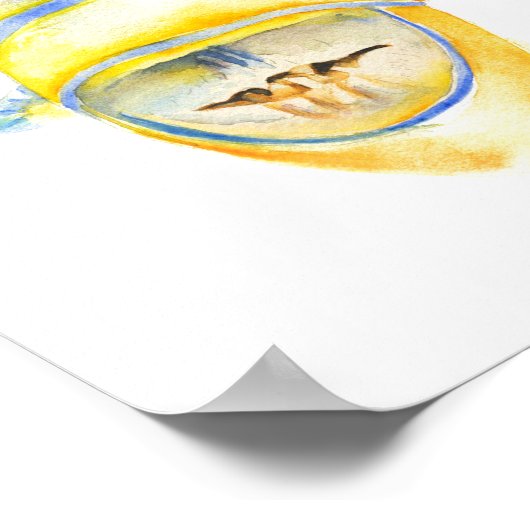 Tropische Waterverf van het strand Poster (Hoek)